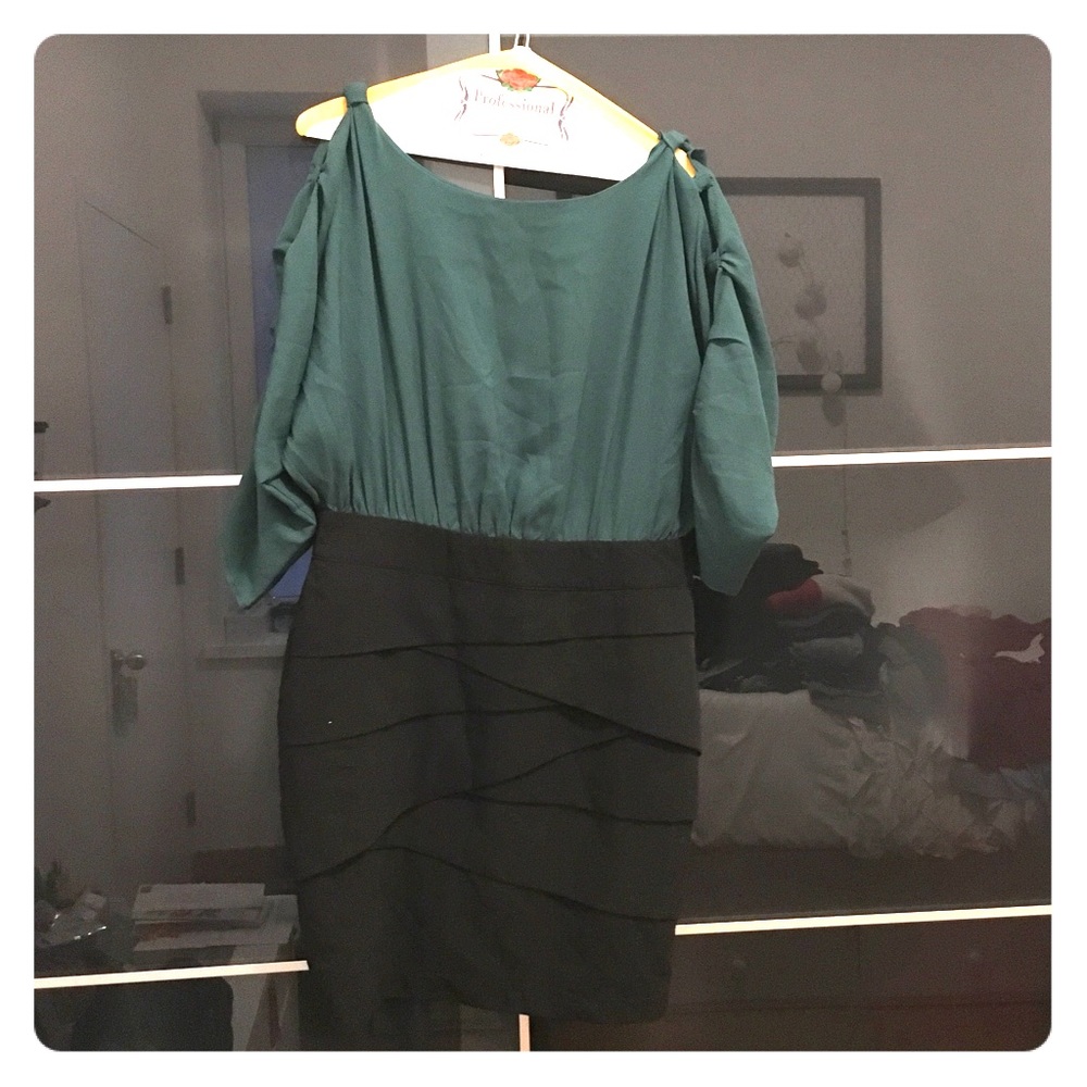 Green and Black Mini Dress!